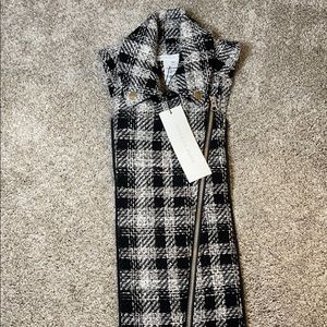 Veronica Beard Buffalo Plaid moto dickey